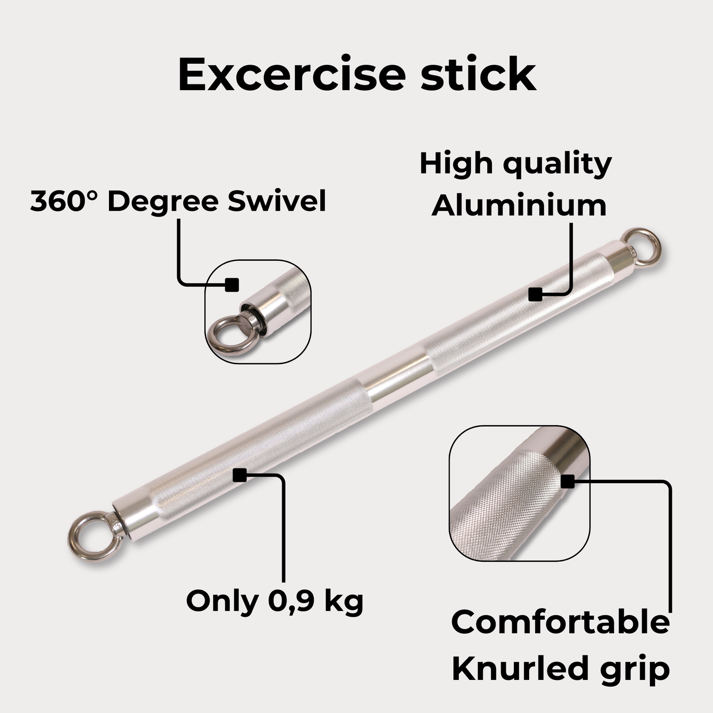 aluminium accessoire set voor kabel- en flywheelmachines